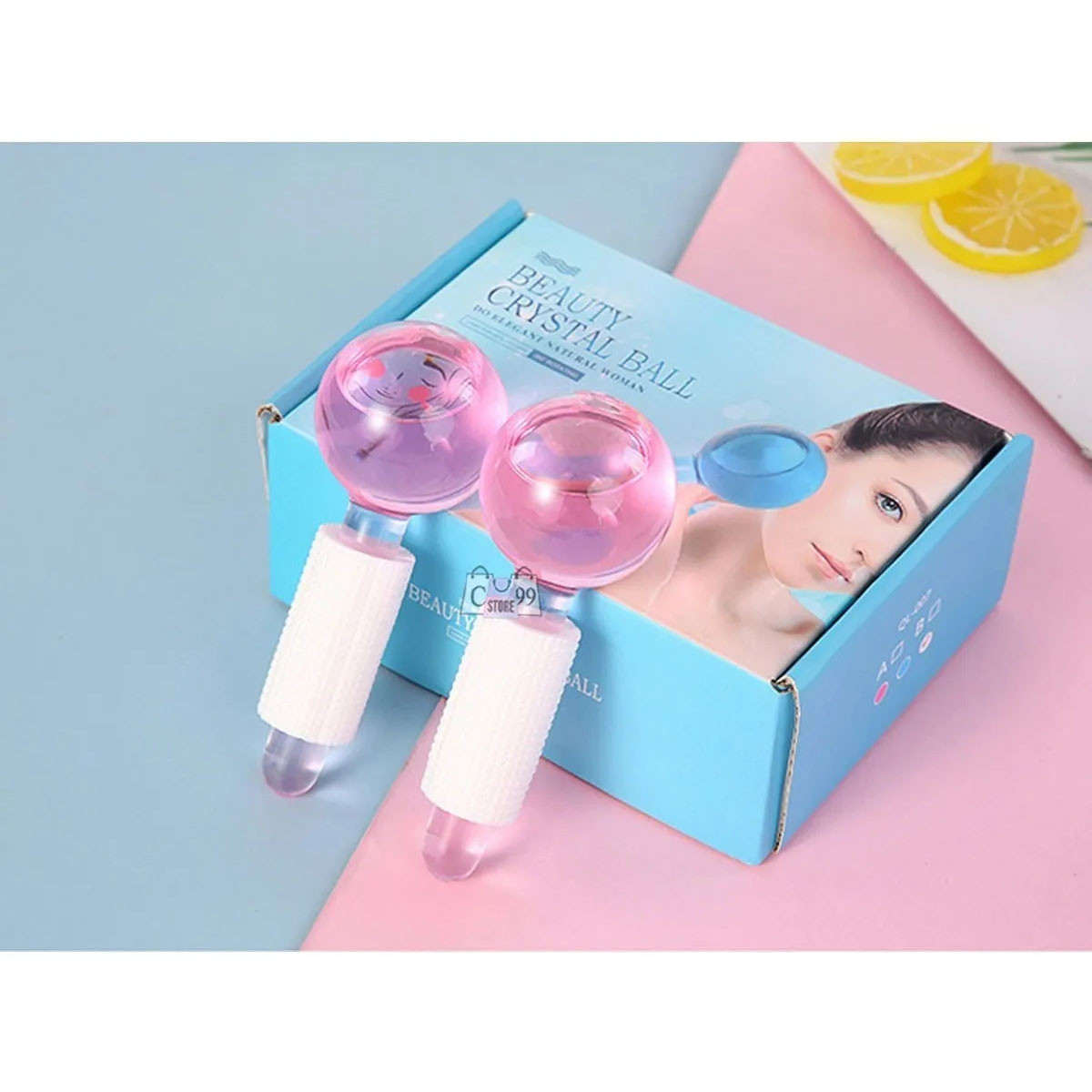 Ice Globe Rodillo frio Para El Rostro x2